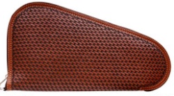 3D Belt Company PI211 Tan Pistol Case with Basket Weave Embossed Leather